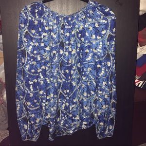 Elizabeth and James Blue Patterned Blouse Too